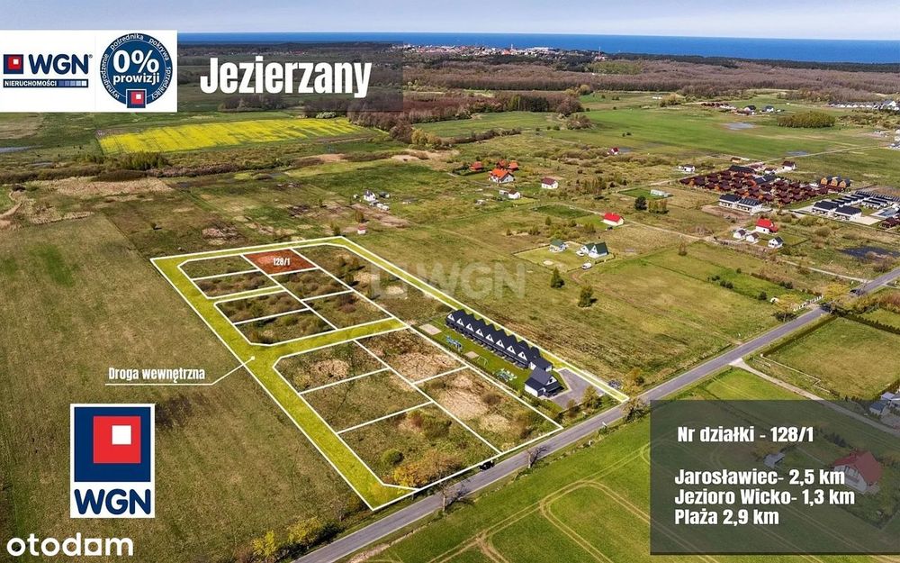Na sprzedaż działka budowlana, Jezierzany powiat sławieński 128000 PLN - Widok 2