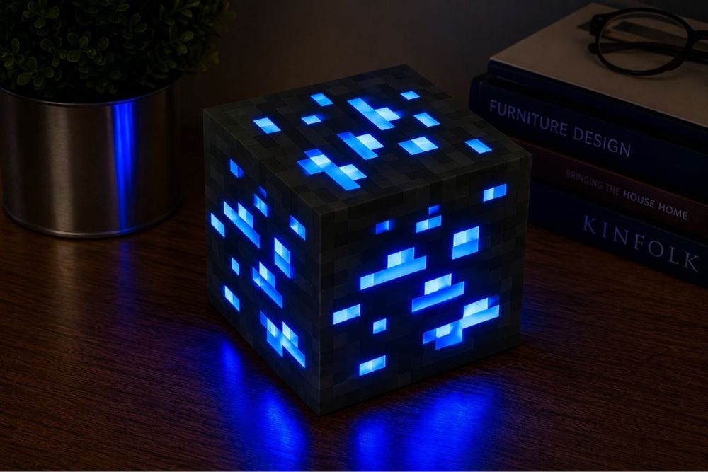 Pixelowe Lampki LED Blok  Diamentu – Dekoracja Gamingowa