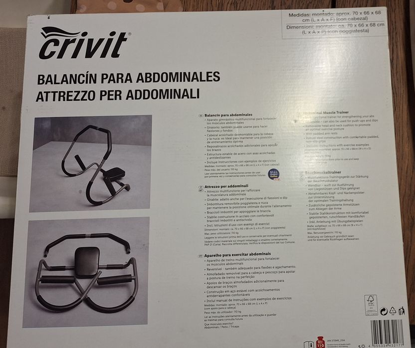 Aparelho Exercicios Abdominais Crivit
