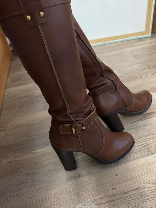 Geox оригінал! Шкіряні чоботи до коліна 38 р (Італія/Бразилія)