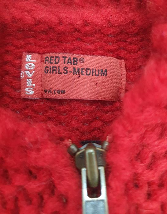 Sweter kradigan wełniany Levi's wiśniowy/czerwony M