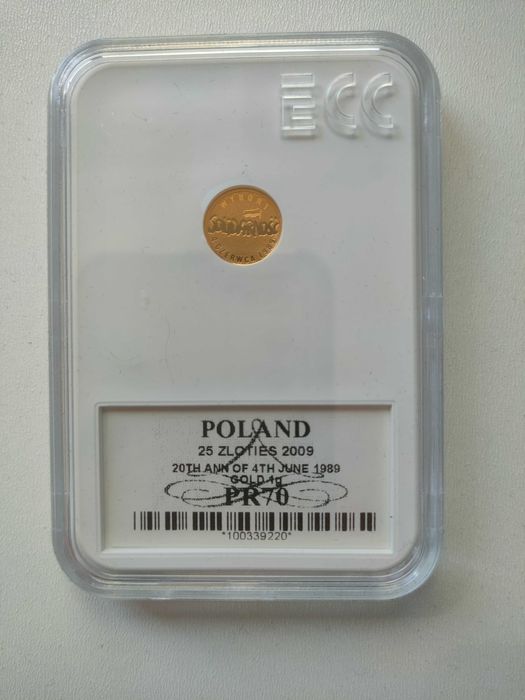 Złota moneta 25 zł solidarność
