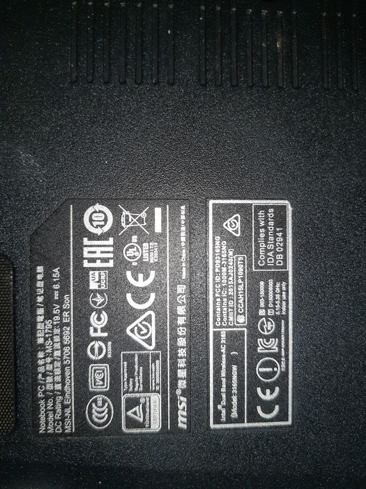 Laptop msi na części