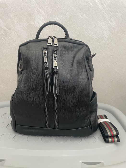 Рюкзак Шкіряний Sunshine bag black / чорний рюкзак сумка новий