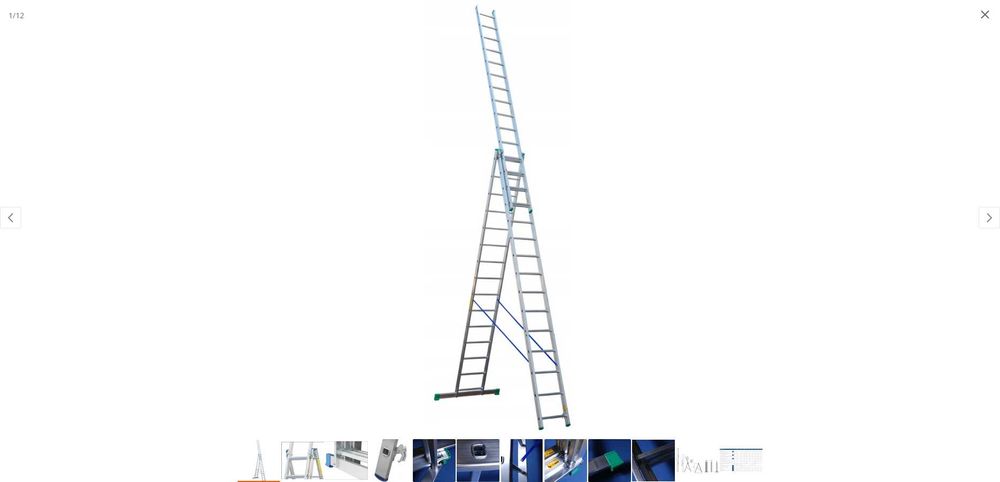 Profesionalna drabina aluminiowa DRABEX TP4200 3x15 ok.12m