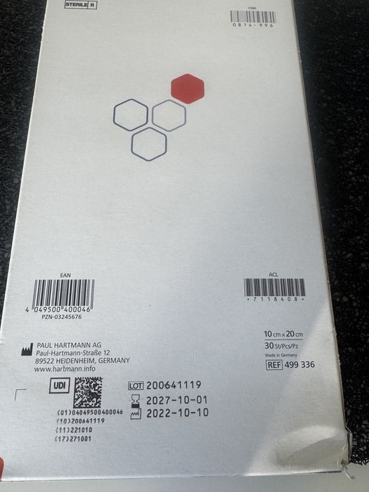 Атравматические повязки Grassolind.Мазєва пов’язка .Розмір 10см на 20