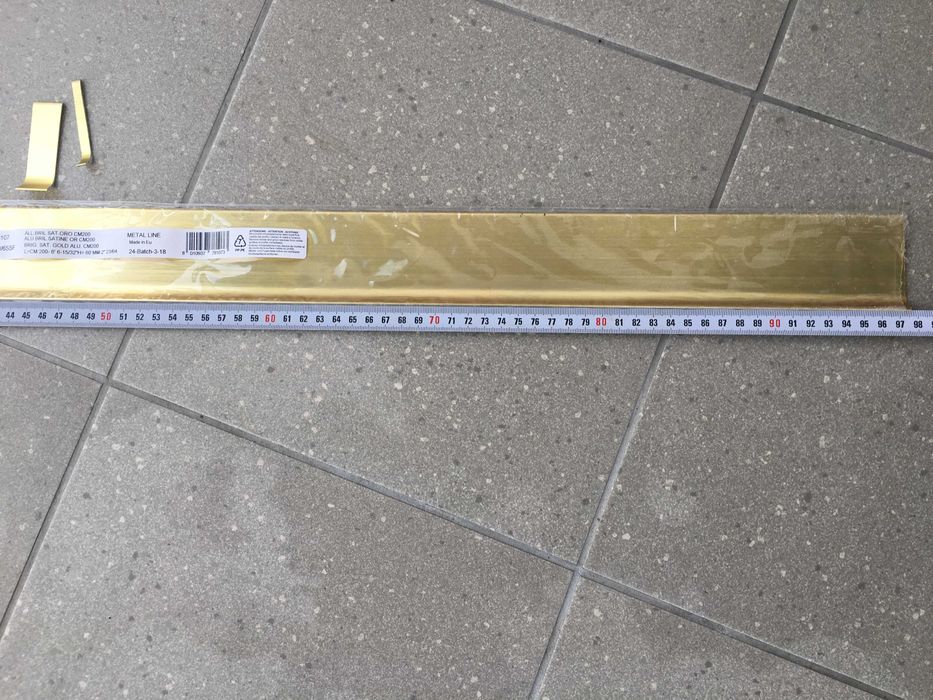 Listwa przypodłogowa alum. złota 90/6SSF metal line Profilpas wys.6cm