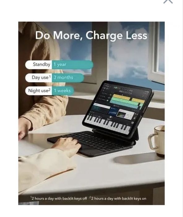 Чохол-клавіатура ESR Rebound Magnetic Keyboard Case 360 ​​US Layout-Black для iPad (А617)