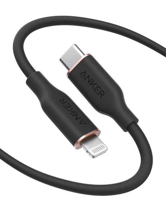 Кабель Anker Powerline Flow III USB-C-Lightning 180/90см, чорний/білий