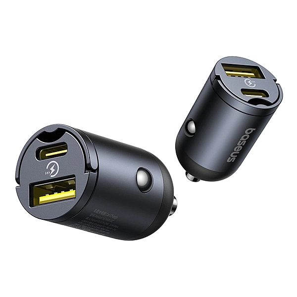 Ładowarka samochodowa Baseus Tiny Star 30W USB-A USB-C - czarna