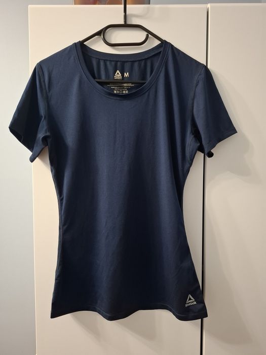 Granatowy t-shirt sportowy Reebok M damski