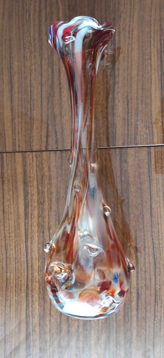 wazon sękacz z Prl-u kolorowe szkło wysokość 40,5cm