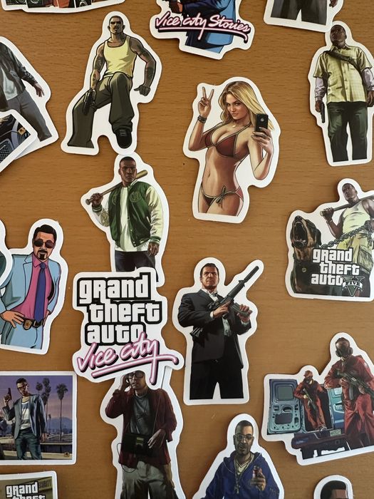 Komplet 50 naklejek / GTA - Wlepy ozdoba konsole