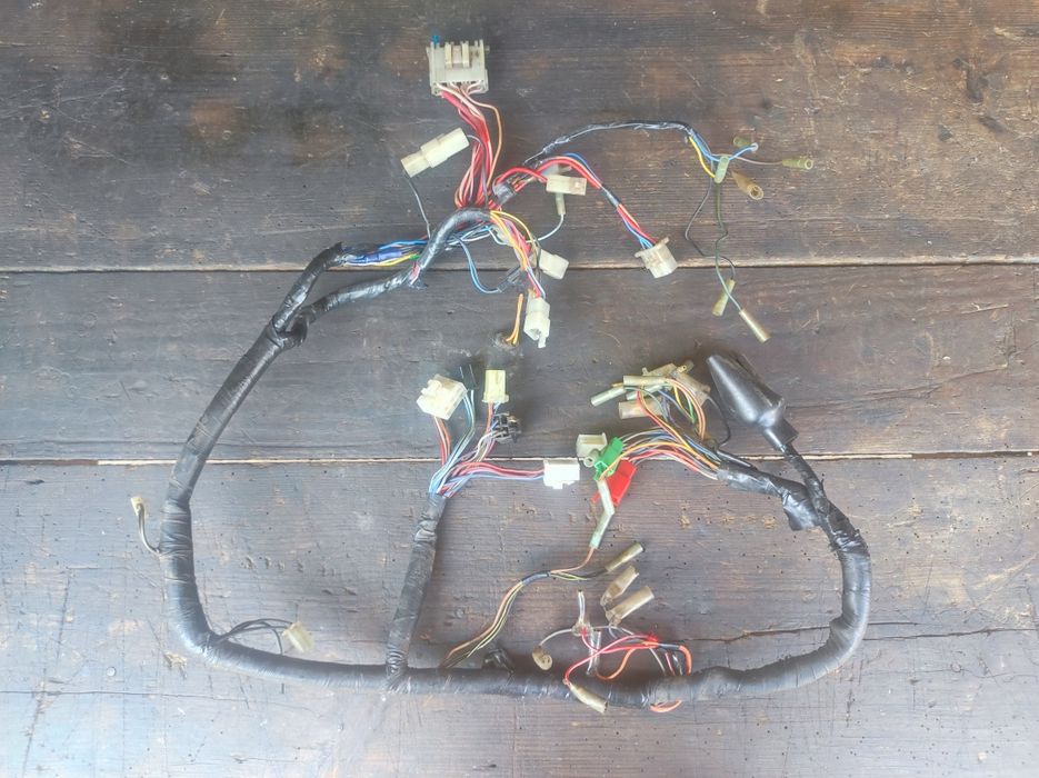 Instalacja elektryczna Yamaha Virago 535 okablowanie kostki styki łącza wiązka elektryczna