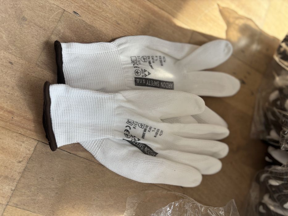Rękawice bawełniane białe rozmiar 7
