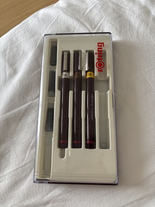 Rotring Isograph rapidograf pisak kreślarski 0,25 0,50 1.31 zestaw