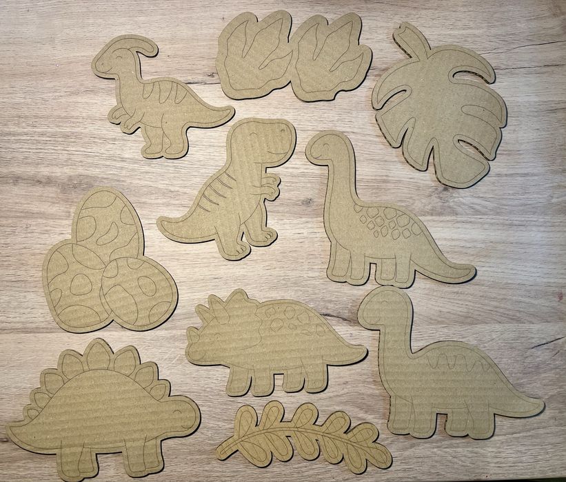 Dzien dinozaura kartonowe malowanki zestaw