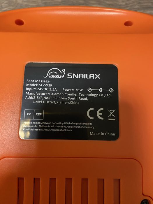 Masażer do stóp Snailax wibracyjny z podgrzewaniem 36 W