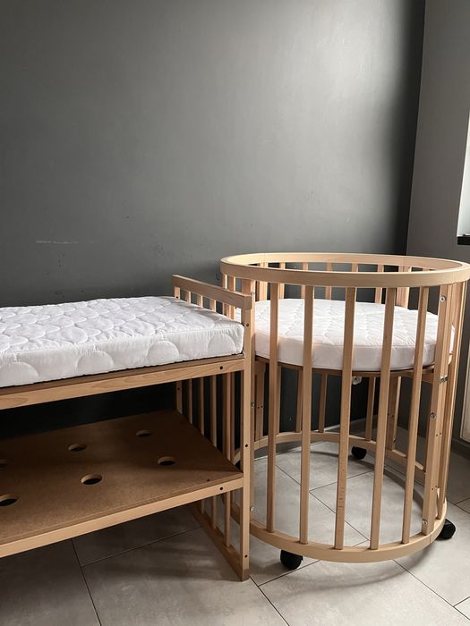 Łóżeczko dziecięce Nowe 8w1 okrągłe owalne