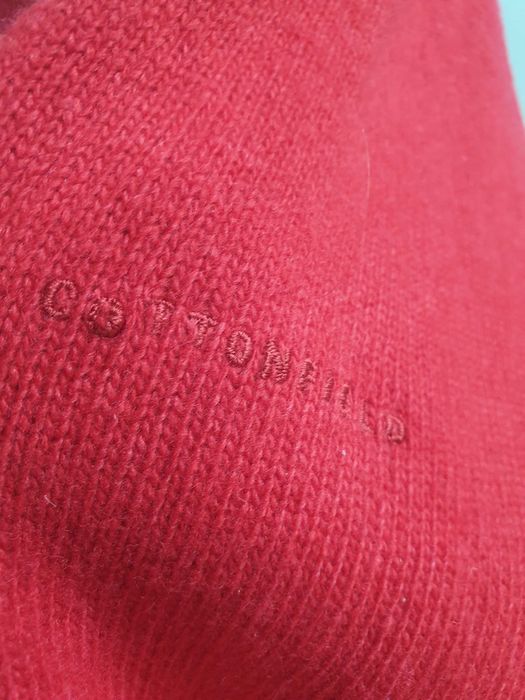 Sweter Cottonfield czerwony wełniany L męski