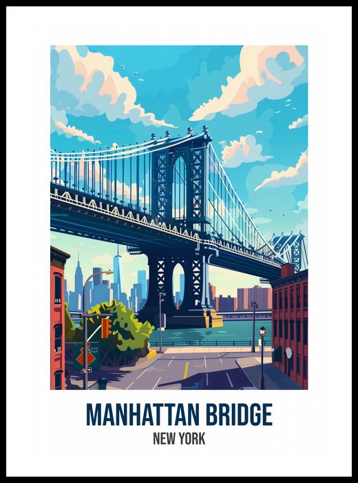 Plakat 50x70cm Manhattan Bridge, New York