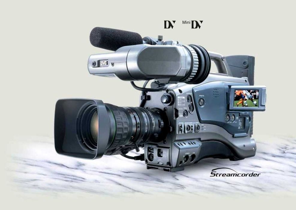Kamera Cyfrowa JVC GY-DV5001E Professional DV Camcorder DVmini / DV CAM PAL 1/2" 3-CCD 12-bit ADC DSP Kasety LCD 5x Akumulator Lampa Mikrofon Zestaw !