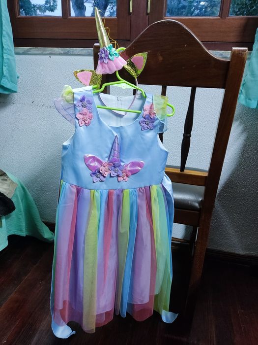 Fato carnaval unicórnio 120 cm 6 a 7 anos