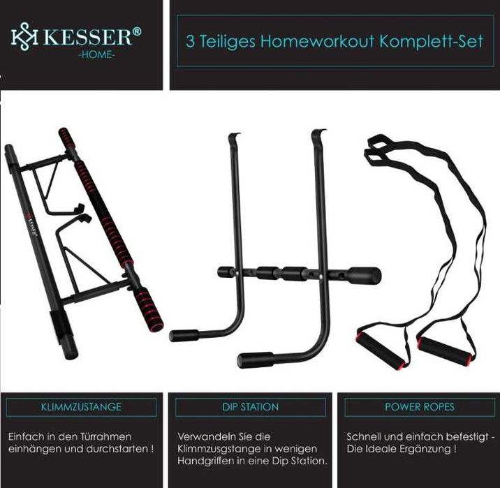 Drążek do podciągania i stacja do dipów Kesser Premium 4 w 1