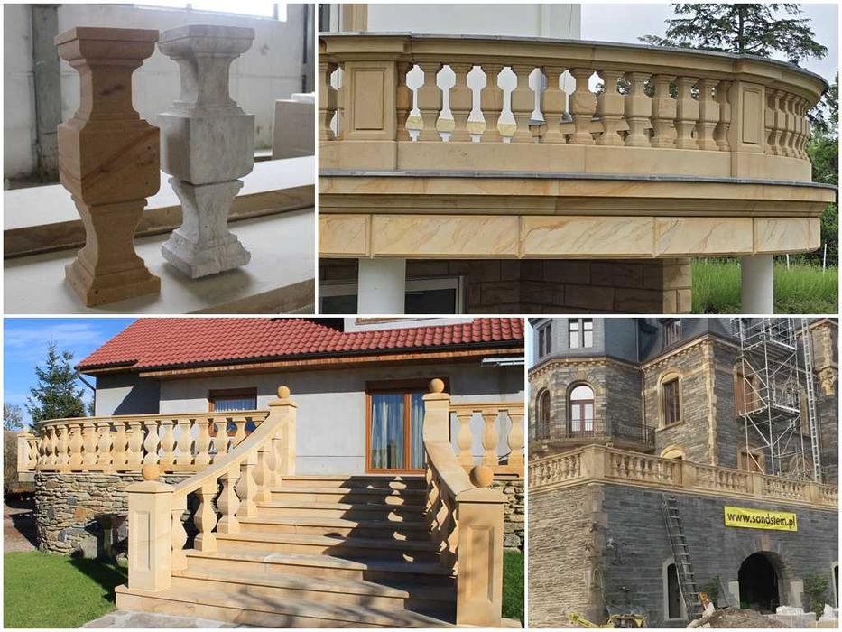 72. Tralka z piaskowca B01 | 68×18×18 cm | Balustrada kamienna |