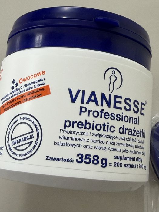 Prebiotyki Vianesse drażetki owocowe + serduszko