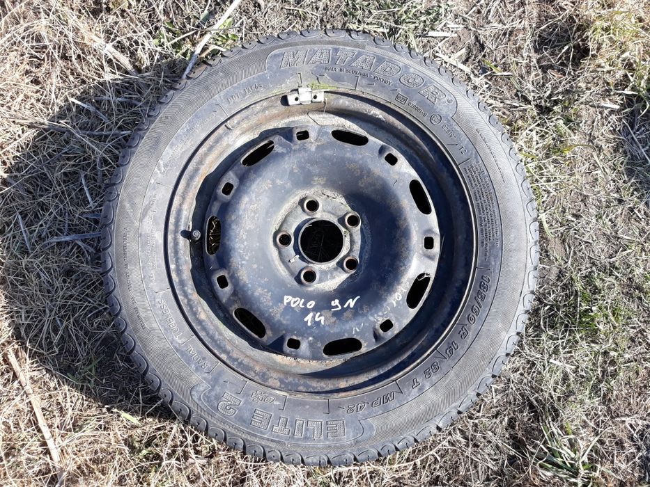Felga stalowa zapasówka kompletna zapasowa vw polo itp 5x100 14 cali