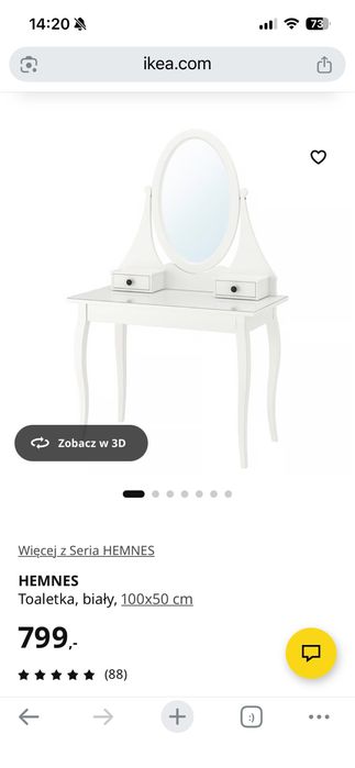 Toaletka Hemnes Ikea - stan idealny