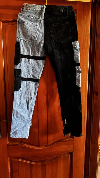 Spodnie jeansowe BoohooMAN, dwukolorowe, cargo