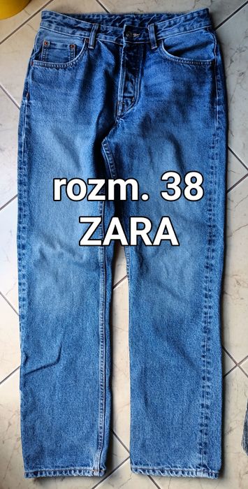 Niebieskie spodnie jeansowe ZARA rozm. 38