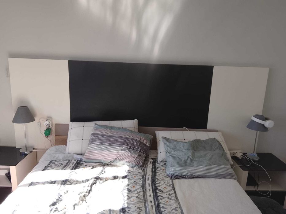 CONJUNTO-Panel Cabeceira de Cama + 2 Mesas cabeceira +2 Móveis