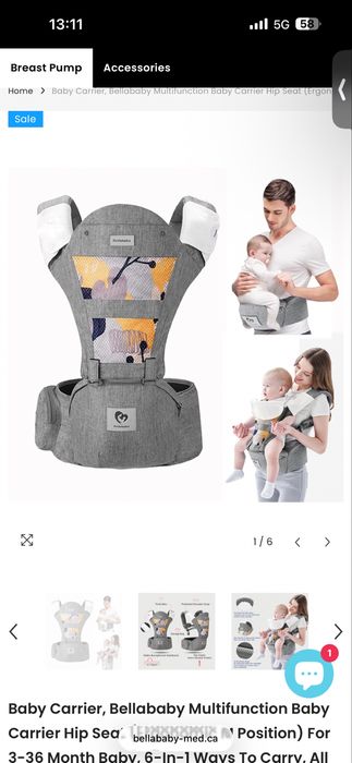 Marsúpio ergonómico Bellababy com hip seat – como novo