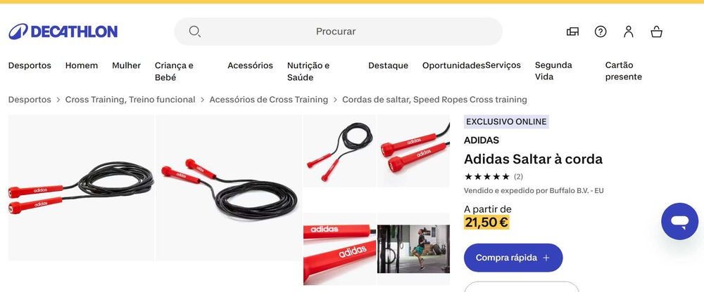 Corda de saltar ADIDAS Essential (Preço drasticamente reduzido!)
