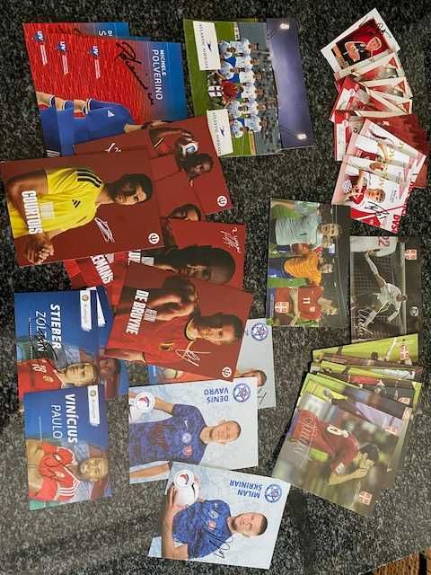 Coleção Particular - Lote Colecionismo Futebol – Postais, Bilhetes UEFA, Credencial e Autocolantes