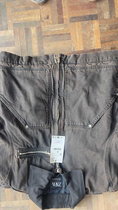 Zara workwear casaco em castanho escuro novo Size M