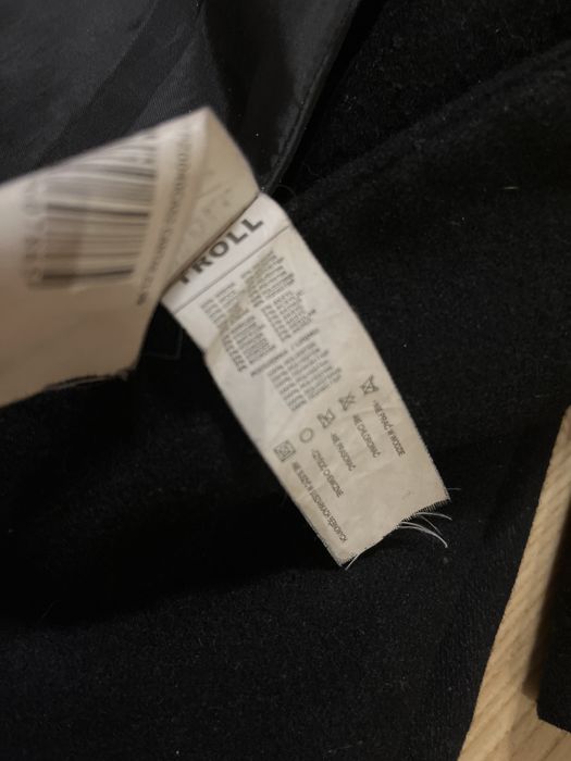 Troll welna plaszcz xS kurtka welniana S czarna zamek wool 36