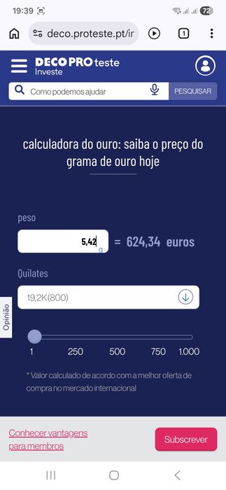 Ouro - Pregadeira/Alfinete Peito 19.2 K  Contraste. Preço actualizado