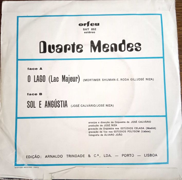 Duarte Mendes	- - - - -	 O Lago (Lac Majeur)	- - - - -	Single