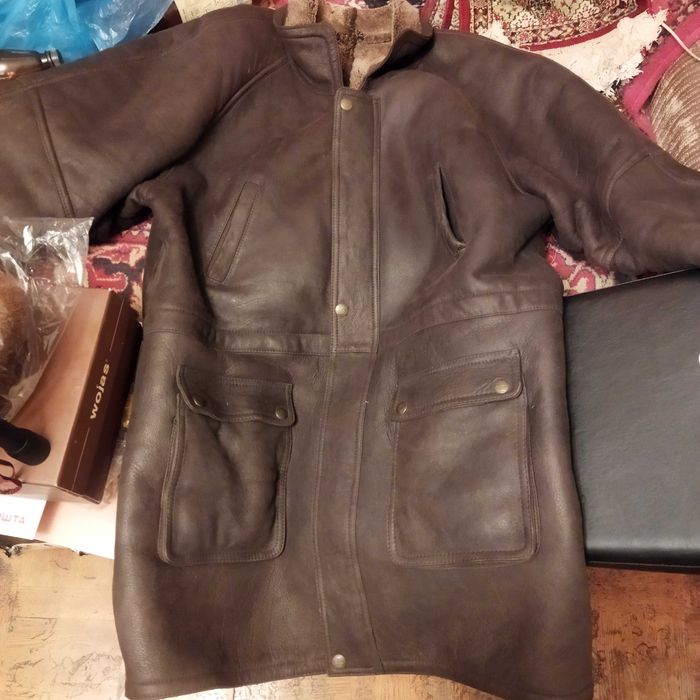 Кожаная большая Турецкая дублёнка на меху 60 размер. Akdemir Leather