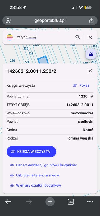Sprzedam działkę w miejscowości Kotuń ul. Romany - Widok 3