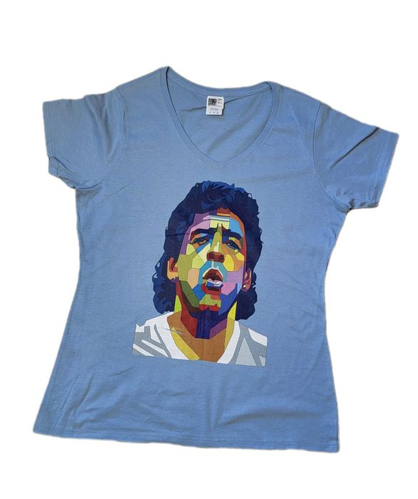 T-shirt damski bawełna niebieski rozmiar L /02-126/