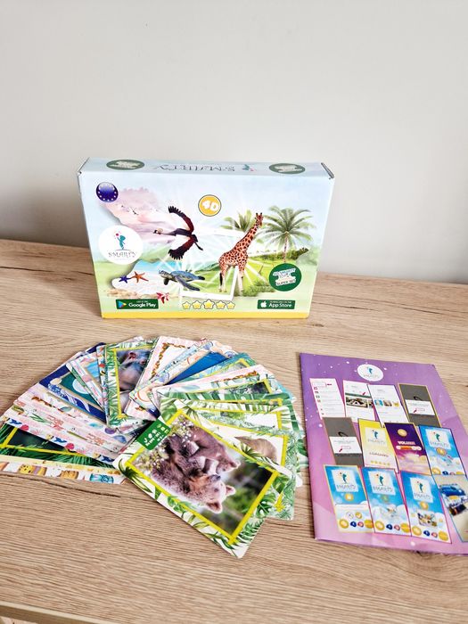 Interaktywne karty 4 D Smarty zwierzeta telefon aplikacja
