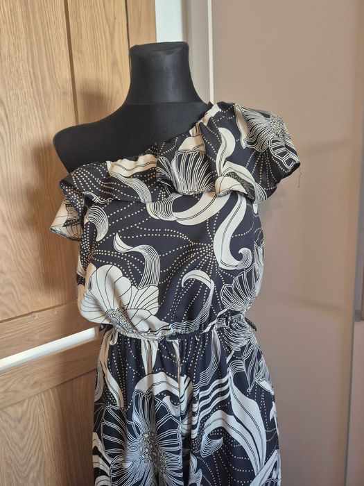 Elegancki kombinezon szyfonowy, rozmiar 36