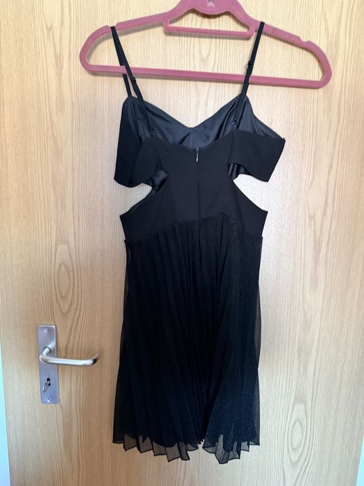 Vestido plissado brilhante