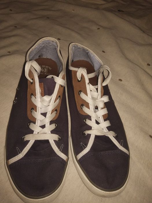 Tênis sapatilhas azuis marinhas e castanho - nautical - CODE