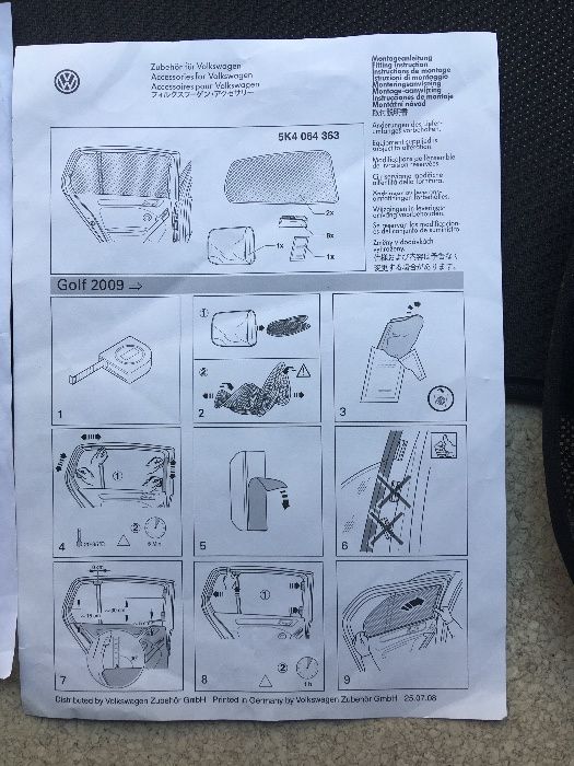 Conjunto de 3 Protetores solares para traseira de Golf, Volkswagen